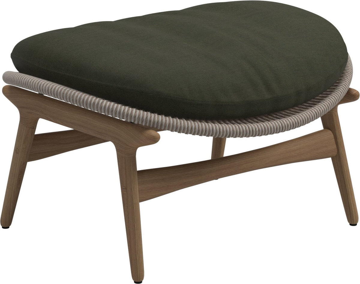 Gloster Bora Repose-pieds Ottoman Teck / Wicker Sorrel Grade B (OP) Fife Olive 0041