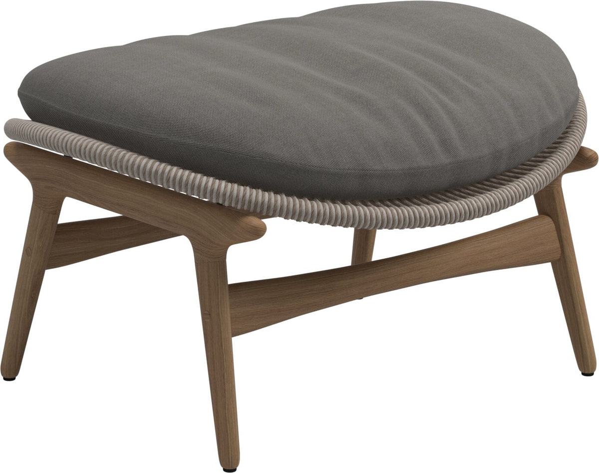 Gloster Bora Repose-pieds Ottoman Teck / Wicker Sorrel Grade B (OP) Fife Rainy Grey 0044