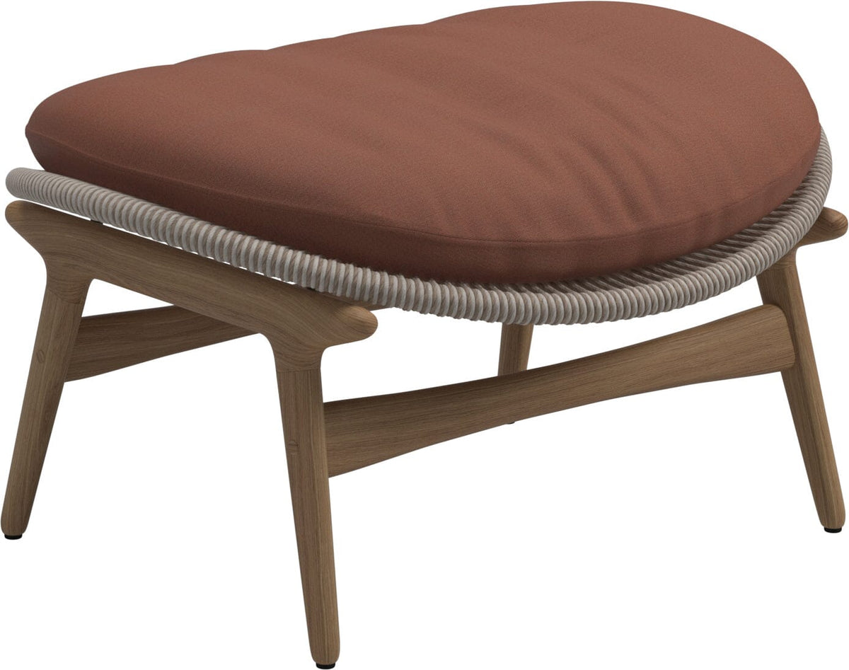 Gloster Bora Repose-pieds Ottoman Teck / Wicker Sorrel Grade B (WR) Blend Clay 0143
