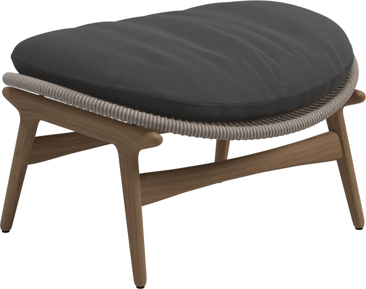 Gloster Bora Repose-pieds Ottoman Teck / Wicker Sorrel Grade B (WR) Blend Coal 0144