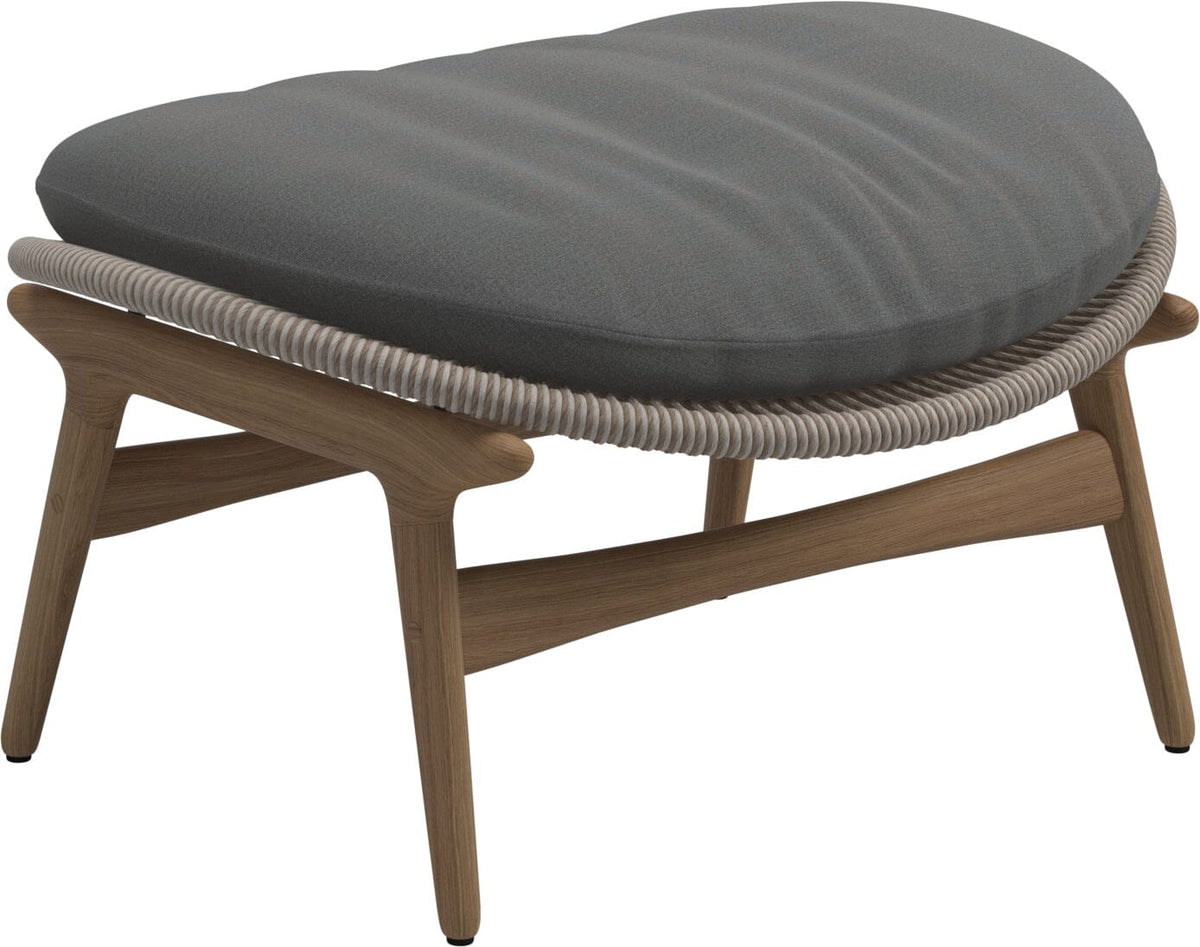 Gloster Bora Repose-pieds Ottoman Teck / Wicker Sorrel Grade B (WR) Blend Fog 0145