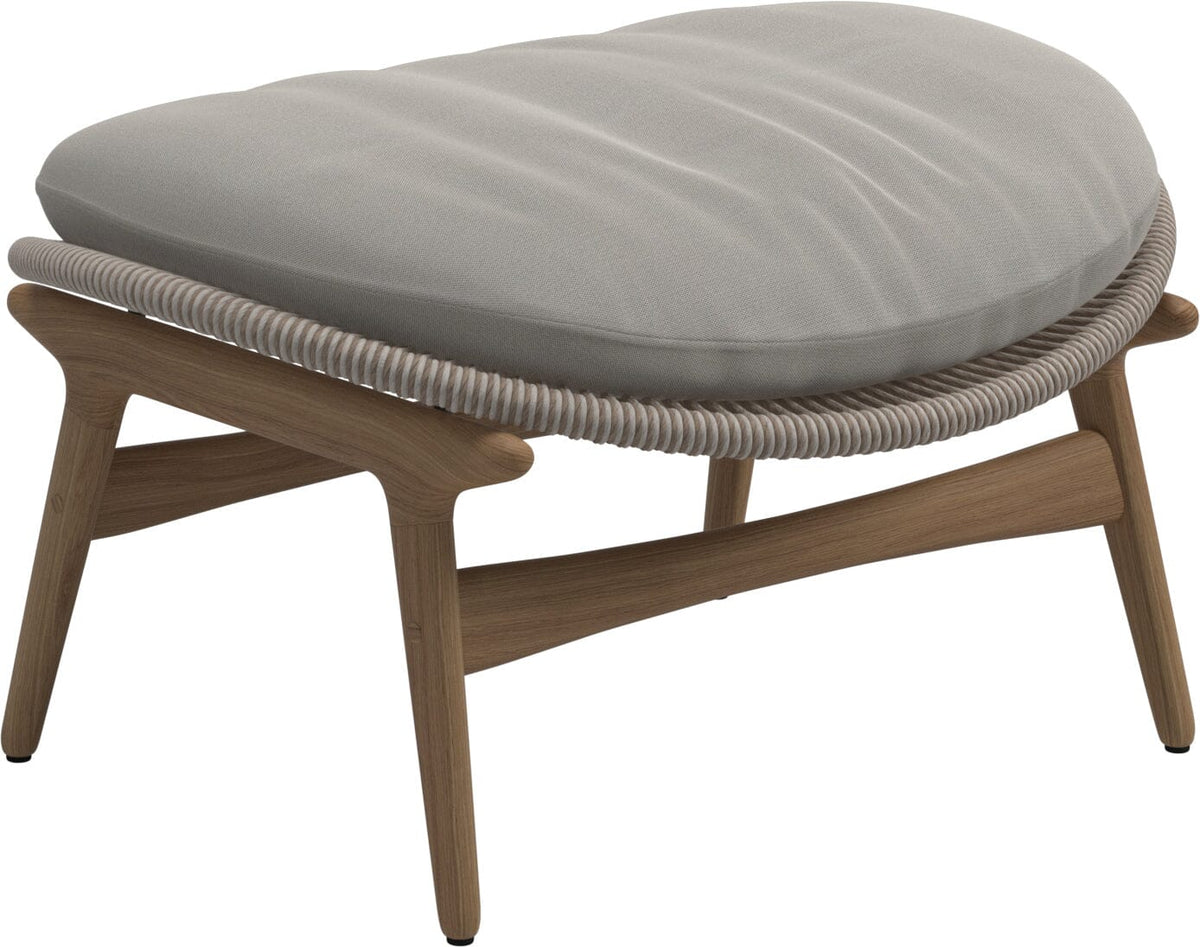 Gloster Bora Repose-pieds Ottoman Teck / Wicker Sorrel Grade B (WR) Blend Linen 0146