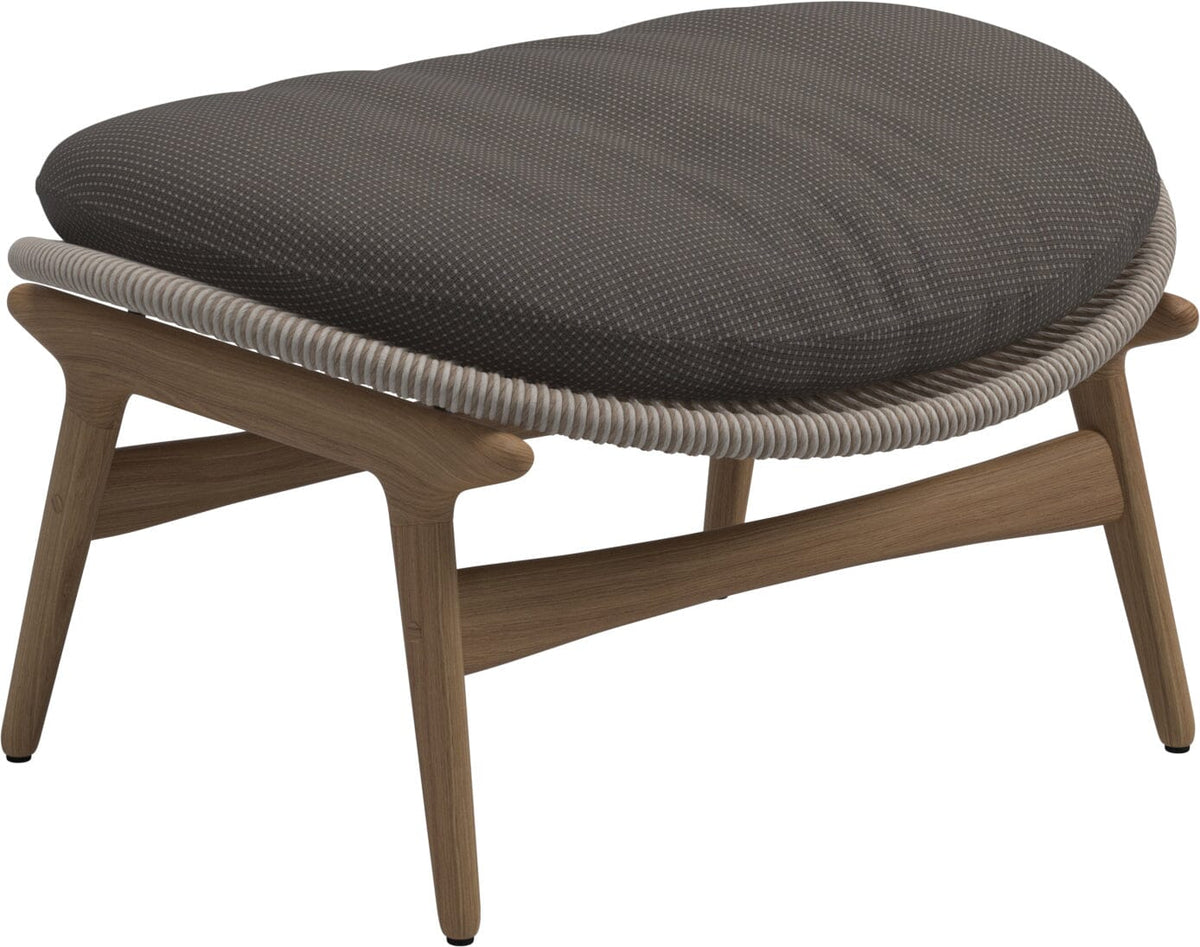 Gloster Bora Repose-pieds Ottoman Teck / Wicker Sorrel Grade C (OP) Robben Charcoal 0083