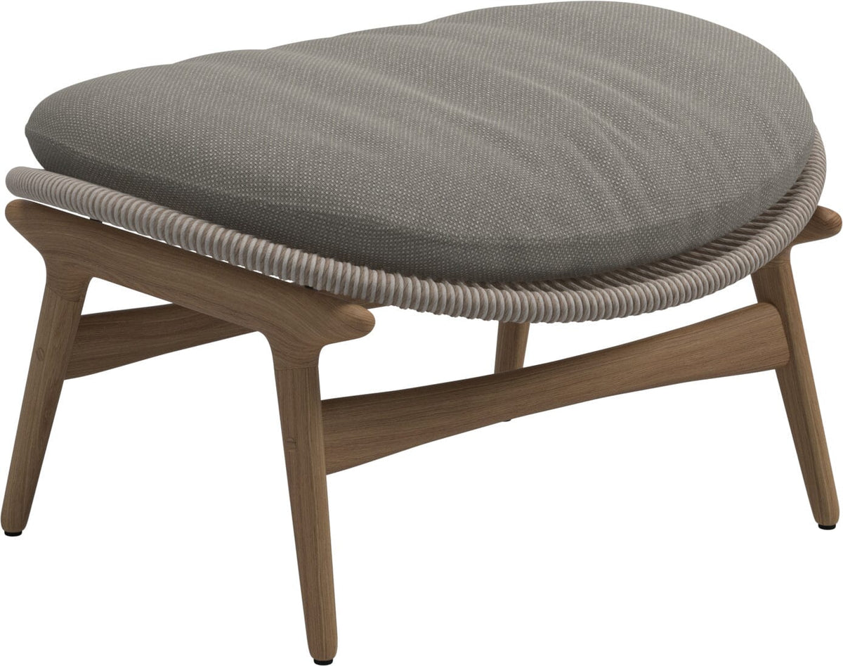 Gloster Bora Repose-pieds Ottoman Teck / Wicker Sorrel Grade C (OP) Robben Grey 0085
