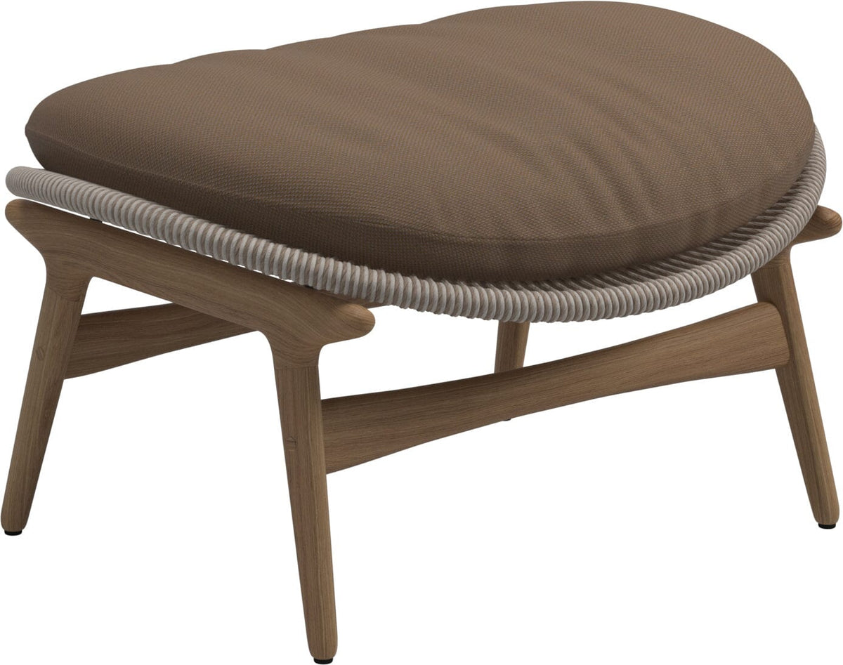 Gloster Bora Repose-pieds Ottoman Teck / Wicker Sorrel Grade D (ST) Ravel Ginger 0119