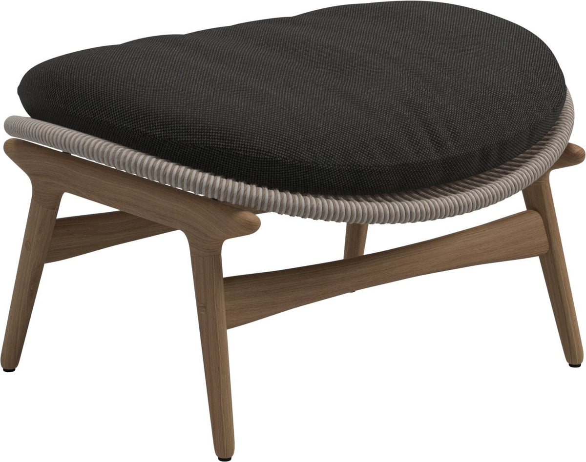 Gloster Bora Repose-pieds Ottoman Teck / Wicker Sorrel Grade D (ST) Ravel Sable 0120