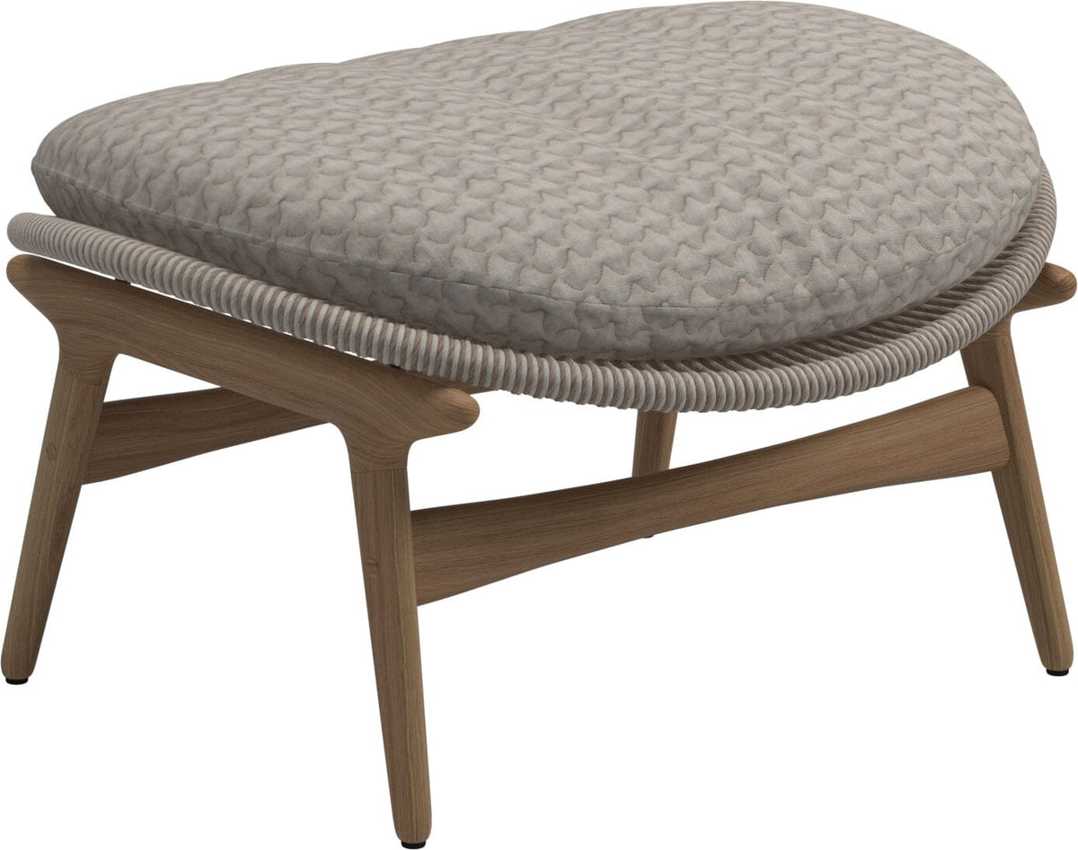 Gloster Bora Repose-pieds Ottoman Teck / Wicker Sorrel Grade D (ST) Wave Buff 0125
