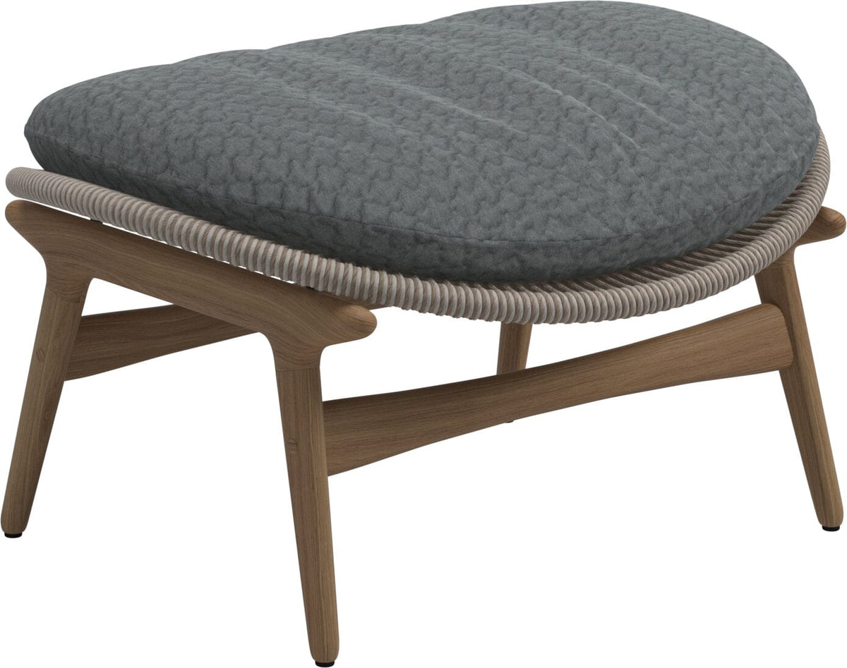 Gloster Bora Repose-pieds Ottoman Teck / Wicker Sorrel Grade D (ST) Wave Gravel 0159