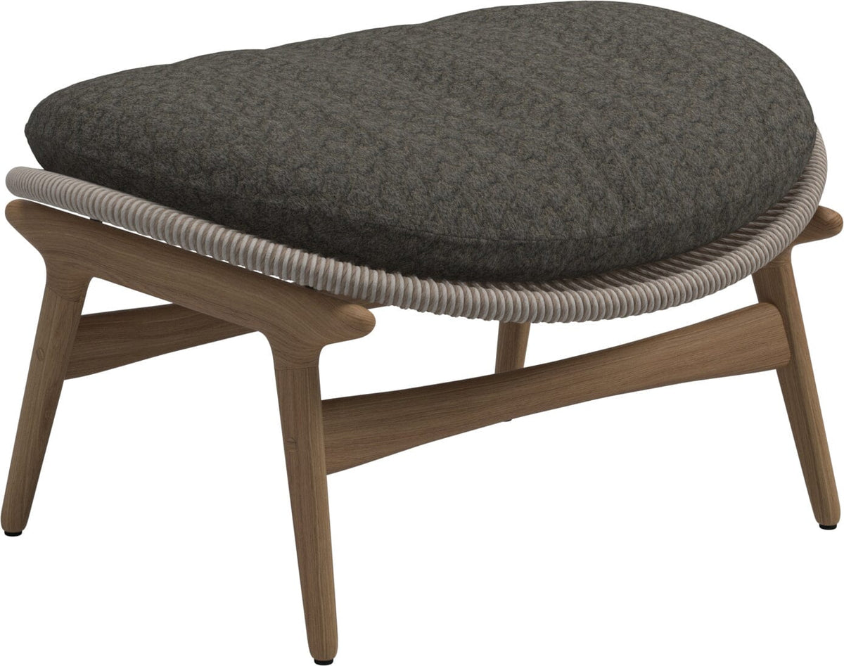 Gloster Bora Repose-pieds Ottoman Teck / Wicker Sorrel Grade D (ST) Wave Quarry 0126