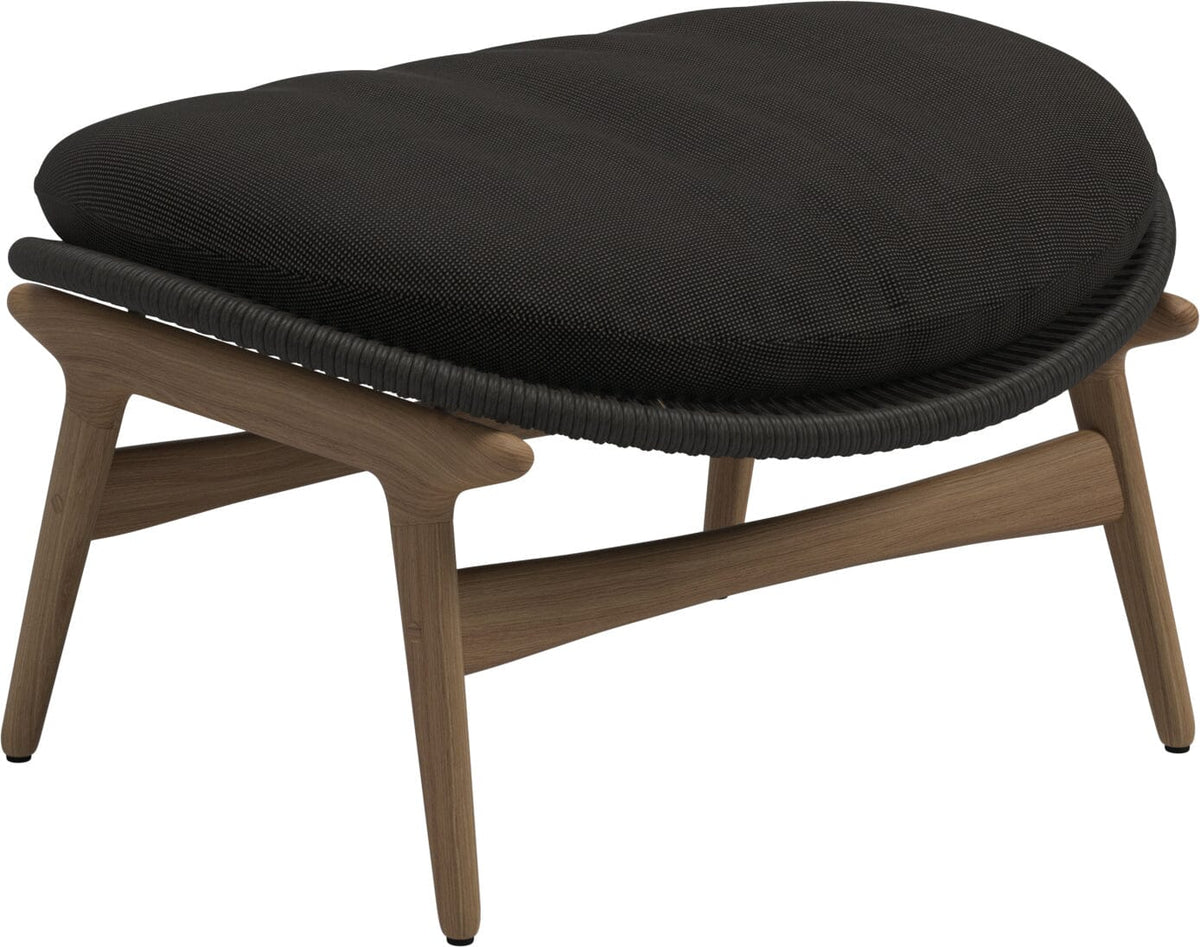 Gloster Bora Repose-pieds Ottoman Teck / Wicker Umber Grade B (OP) Fife Granite 0034