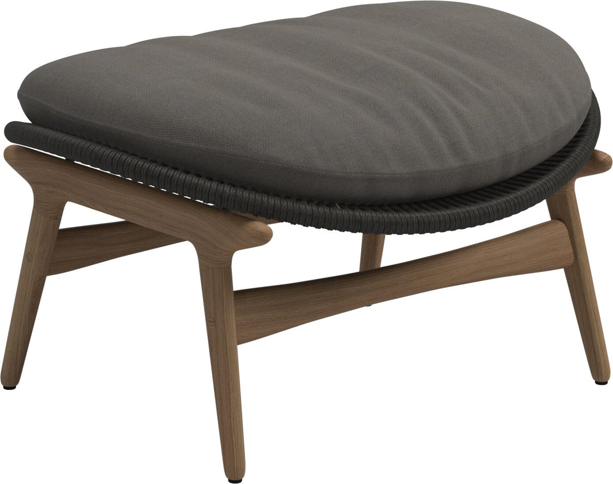 Gloster Bora Repose-pieds Ottoman Teck / Wicker Umber Grade B (OP) Fife Nickel 0039