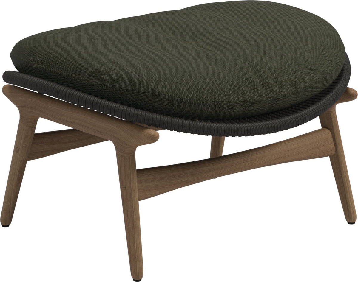 Gloster Bora Repose-pieds Ottoman Teck / Wicker Umber Grade B (OP) Fife Olive 0041