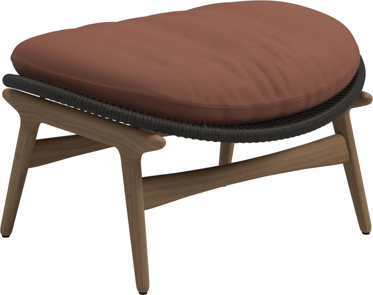 Gloster Bora Repose-pieds Ottoman Teck / Wicker Umber Grade B (WR) Blend Clay 0143