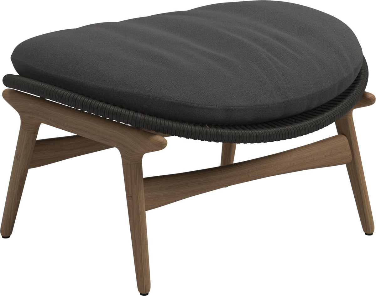 Gloster Bora Repose-pieds Ottoman Teck / Wicker Umber Grade B (WR) Blend Coal 0144
