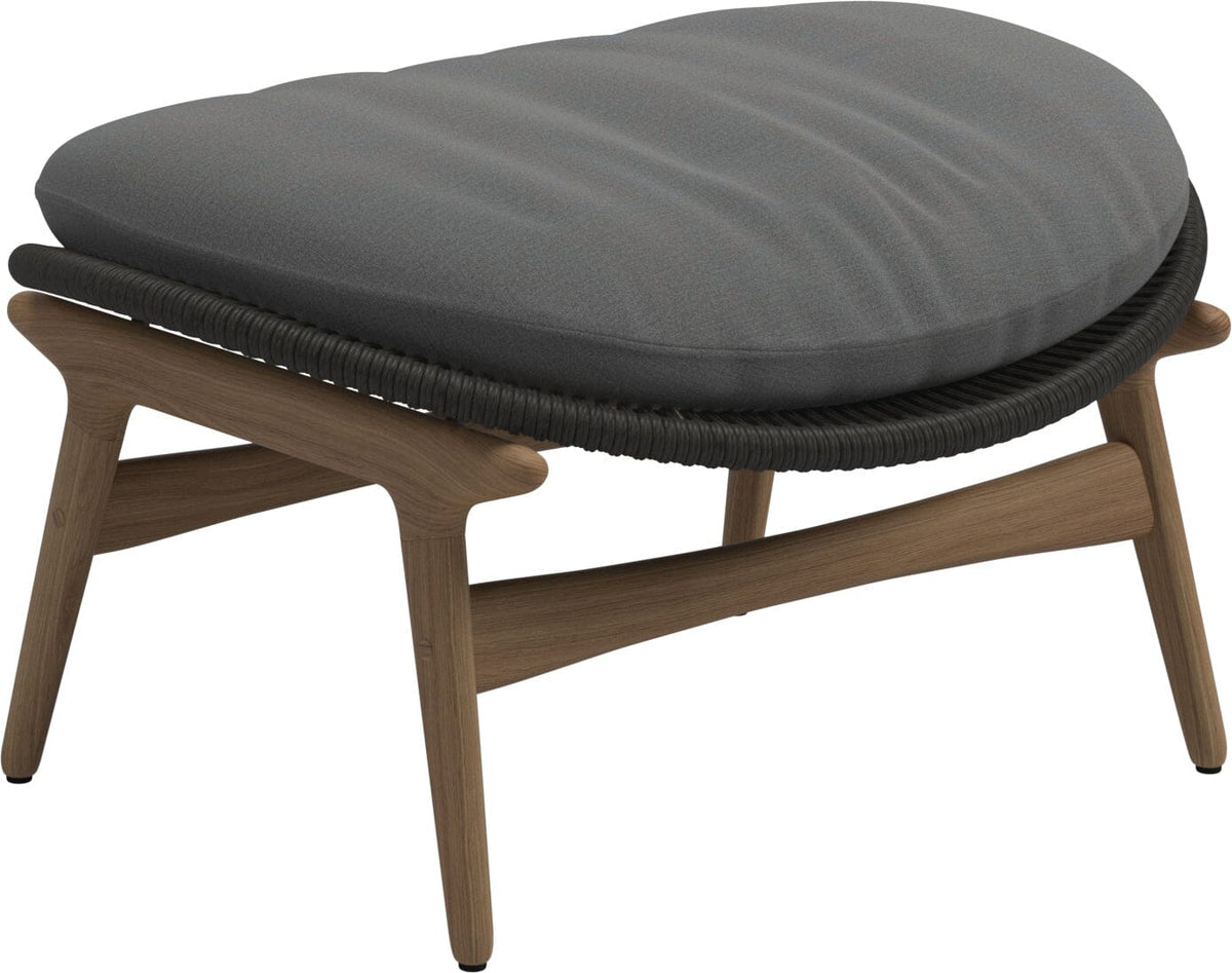 Gloster Bora Repose-pieds Ottoman Teck / Wicker Umber Grade B (WR) Blend Fog 0145