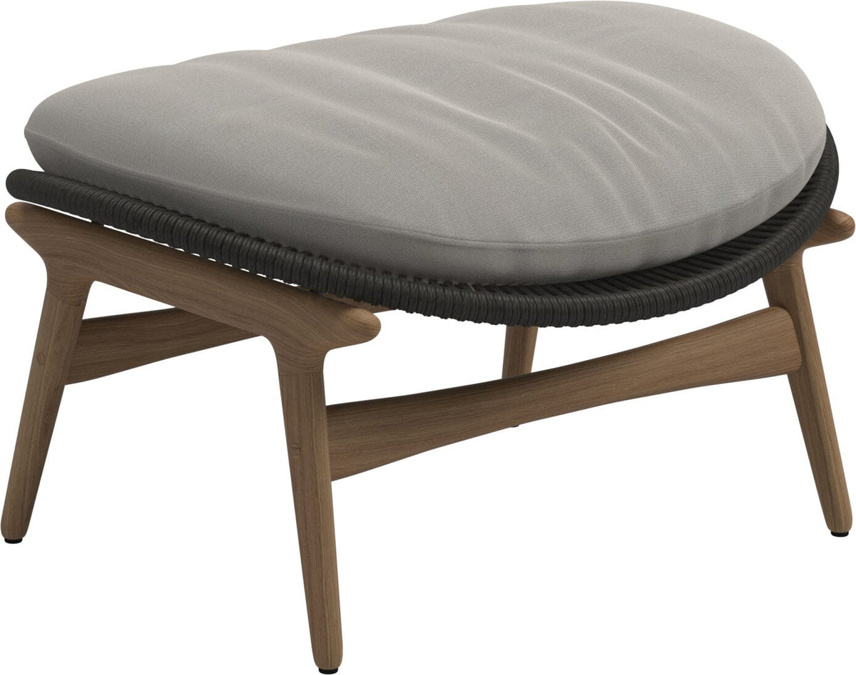 Gloster Bora Repose-pieds Ottoman Teck / Wicker Umber Grade B (WR) Blend Linen 0146