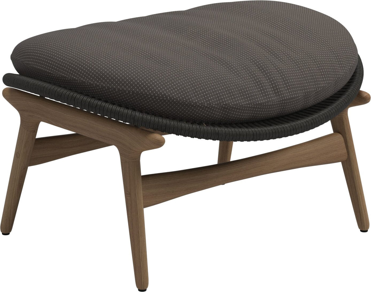 Gloster Bora Repose-pieds Ottoman Teck / Wicker Umber Grade C (OP) Robben Charcoal 0083