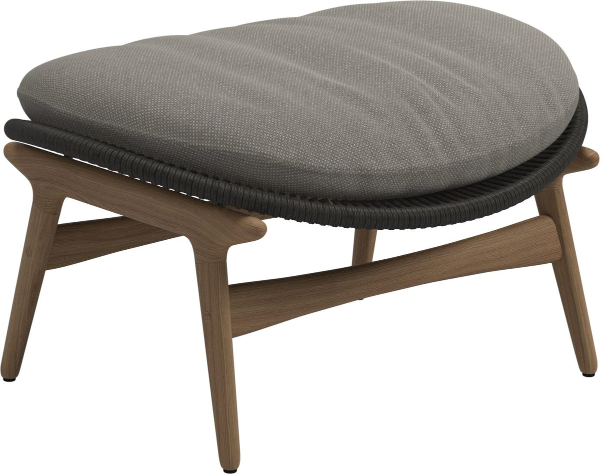 Gloster Bora Repose-pieds Ottoman Teck / Wicker Umber Grade C (OP) Robben Grey 0085