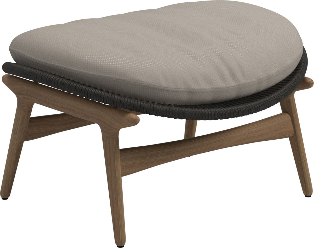 Gloster Bora Repose-pieds Ottoman Teck / Wicker Umber Grade D (ST) Dot Oyster 0117