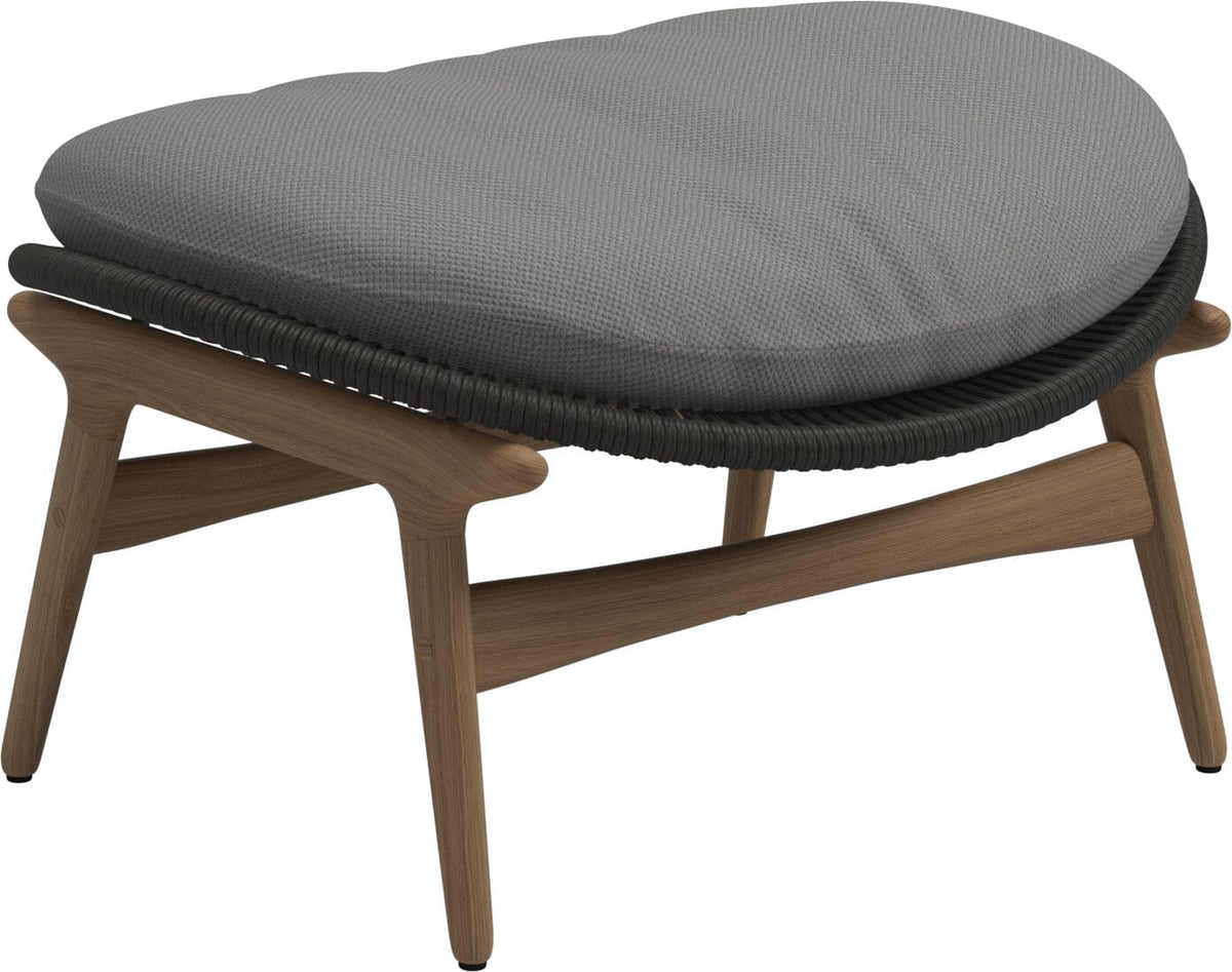 Gloster Bora Repose-pieds Ottoman Teck / Wicker Umber Grade D (ST) Dot Putty 0156