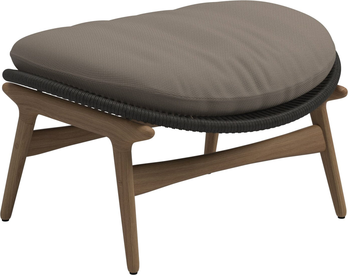 Gloster Bora Repose-pieds Ottoman Teck / Wicker Umber Grade D (ST) Ravel Dune 0118