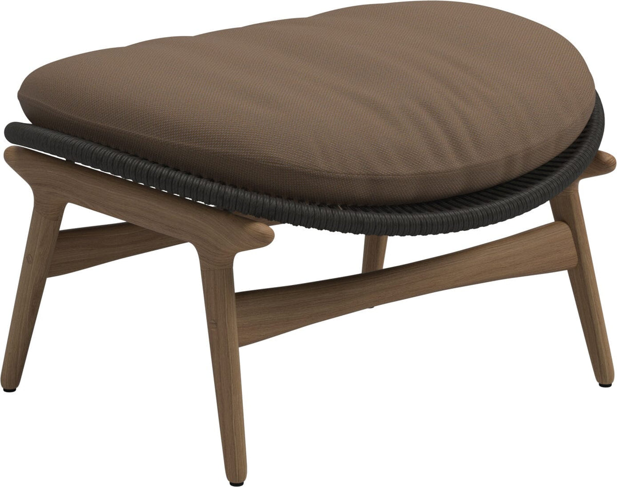 Gloster Bora Repose-pieds Ottoman Teck / Wicker Umber Grade D (ST) Ravel Ginger 0119