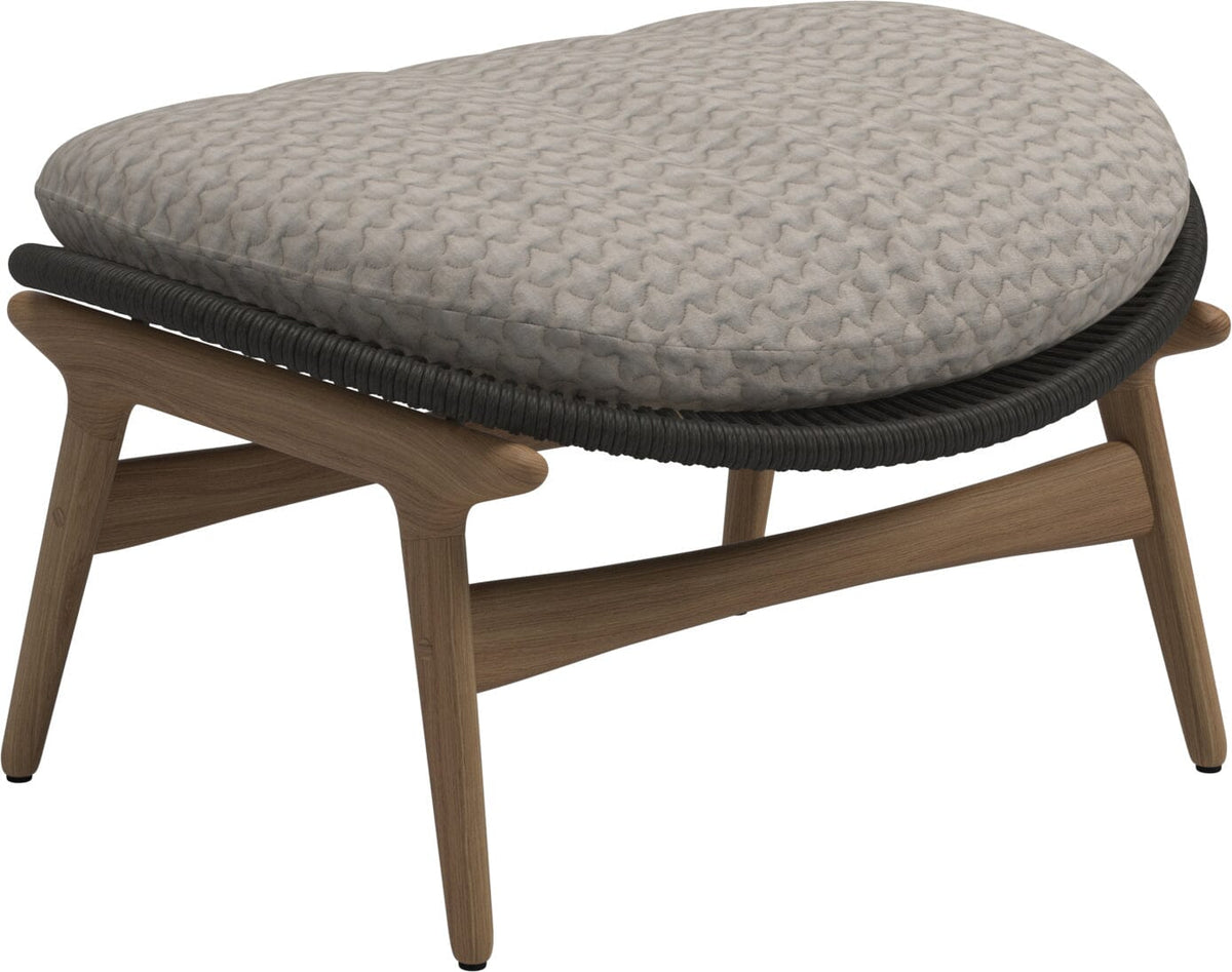 Gloster Bora Repose-pieds Ottoman Teck / Wicker Umber Grade D (ST) Wave Buff 0125