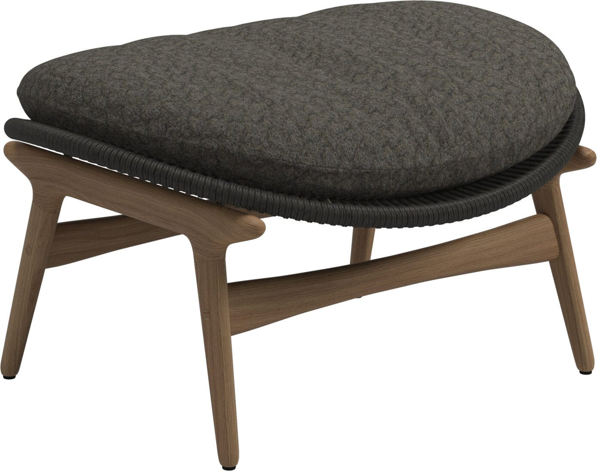 Gloster Bora Repose-pieds Ottoman Teck / Wicker Umber Grade D (ST) Wave Quarry 0126
