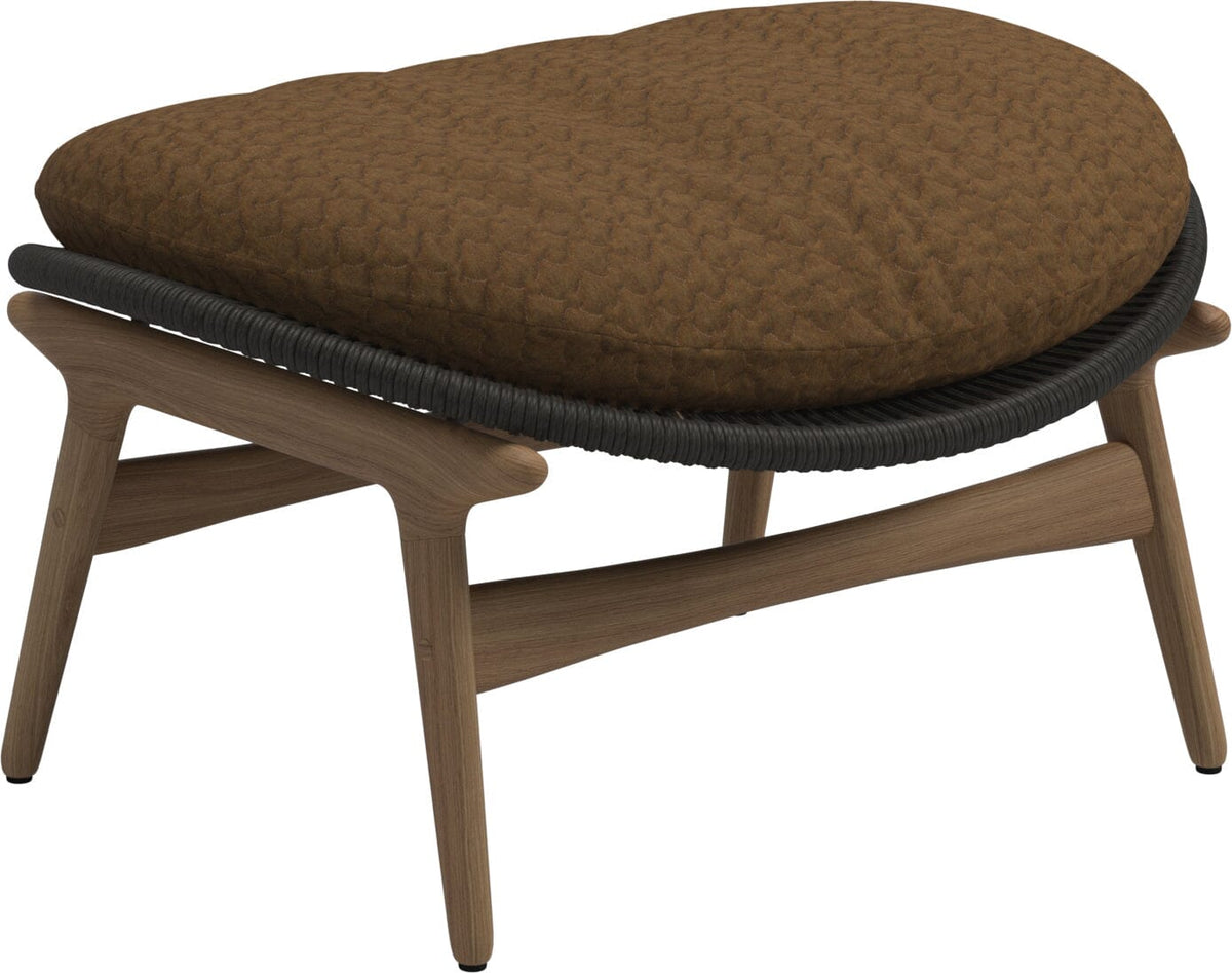 Gloster Bora Repose-pieds Ottoman Teck / Wicker Umber Grade D (ST) Wave Russet 0127