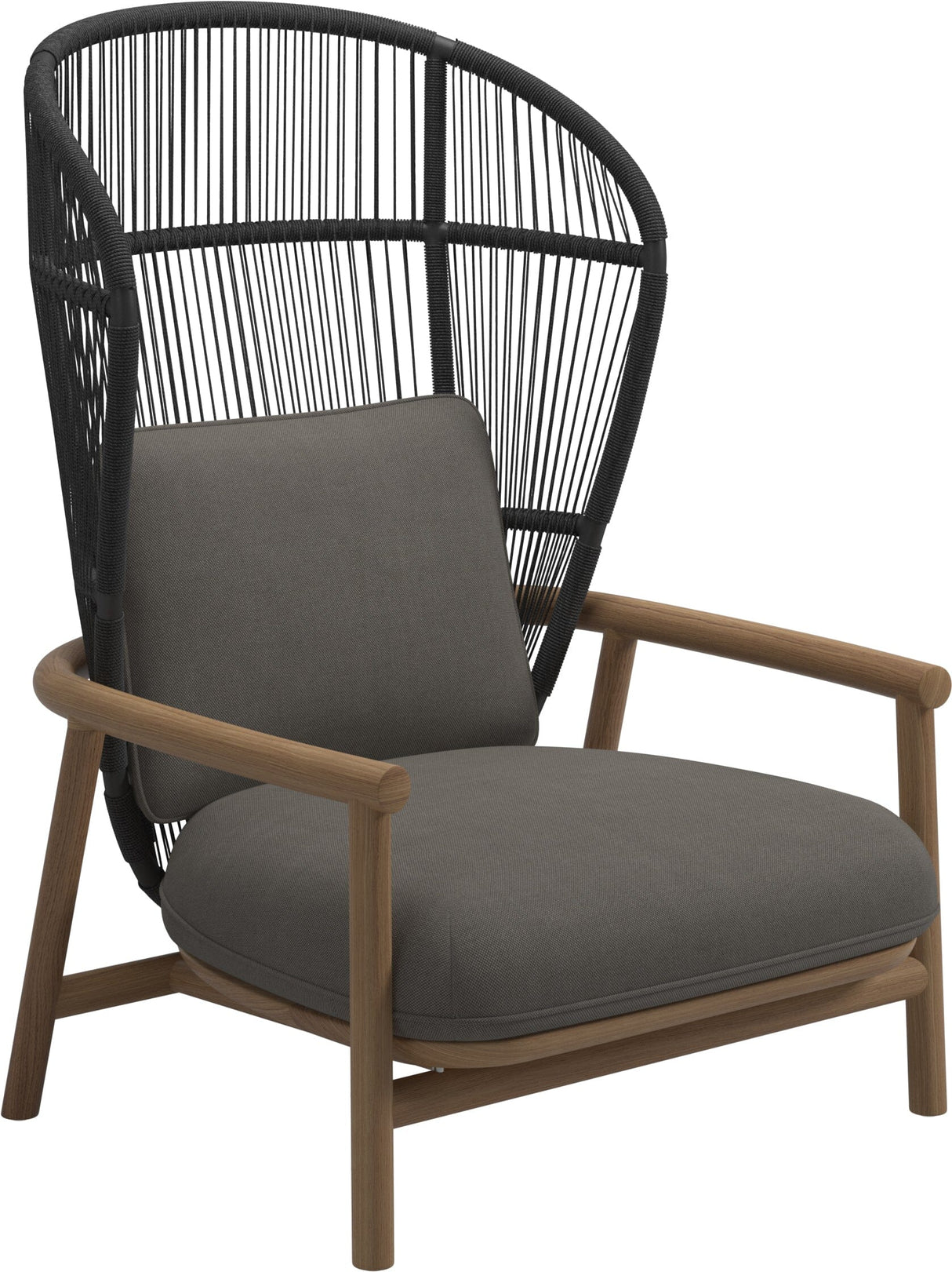 Gloster Fern High Back Fauteuil club - Lounge Chair Haut dossier Meteor / Raven Grade B (OP) Fife Nickel 0039