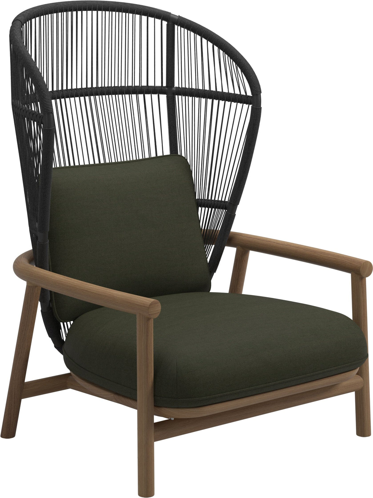 Gloster Fern High Back Fauteuil club - Lounge Chair Haut dossier Meteor / Raven Grade B (OP) Fife Olive 0041