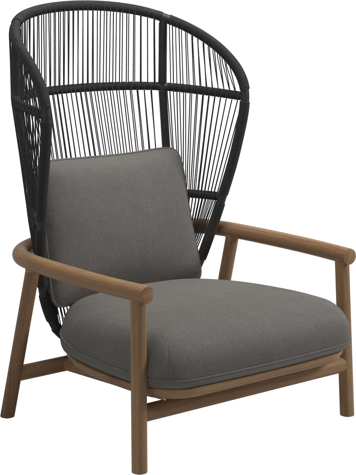 Gloster Fern High Back Fauteuil club - Lounge Chair Haut dossier Meteor / Raven Grade B (OP) Fife Rainy Grey 0044