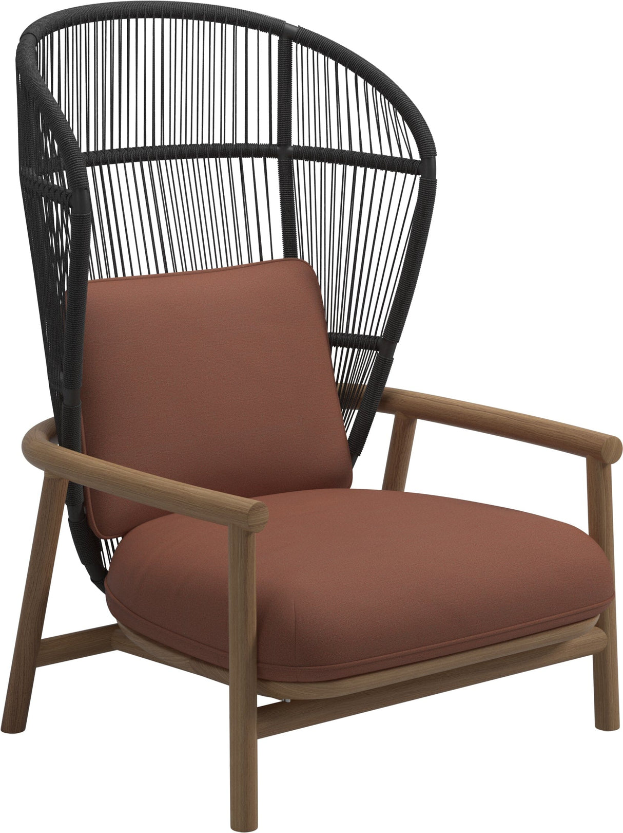 Gloster Fern High Back Fauteuil club - Lounge Chair Haut dossier Meteor / Raven Grade B (WR) Blend Clay 0143