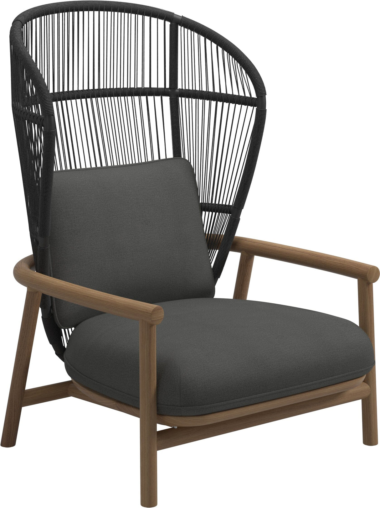 Gloster Fern High Back Fauteuil club - Lounge Chair Haut dossier Meteor / Raven Grade B (WR) Blend Coal 0144