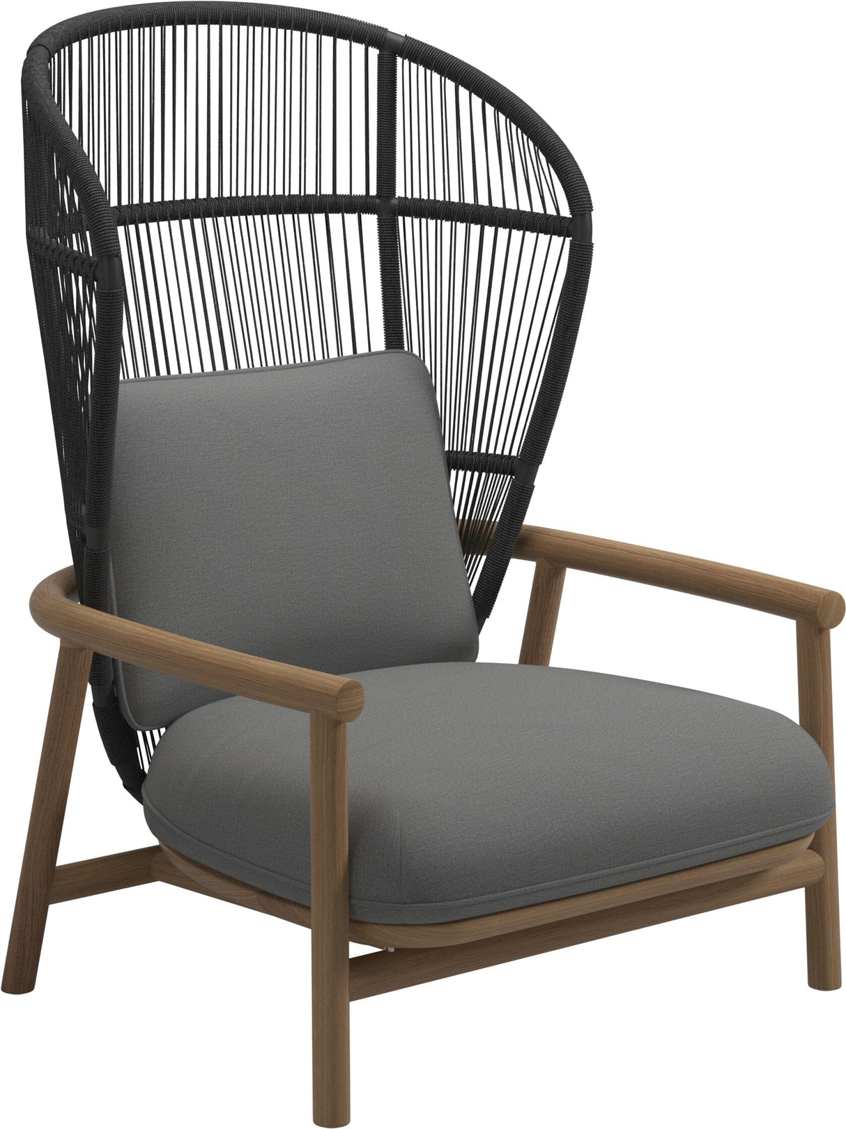 Gloster Fern High Back Fauteuil club - Lounge Chair Haut dossier Meteor / Raven Grade B (WR) Blend Fog 0145