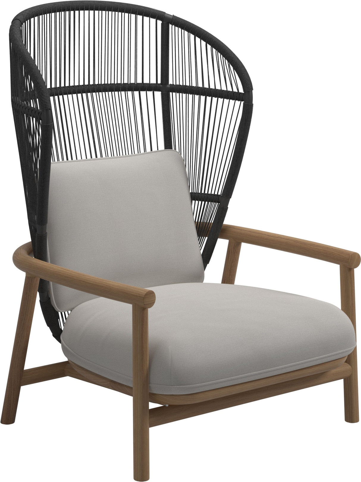 Gloster Fern High Back Fauteuil club - Lounge Chair Haut dossier Meteor / Raven Grade B (WR) Blend Linen 0146