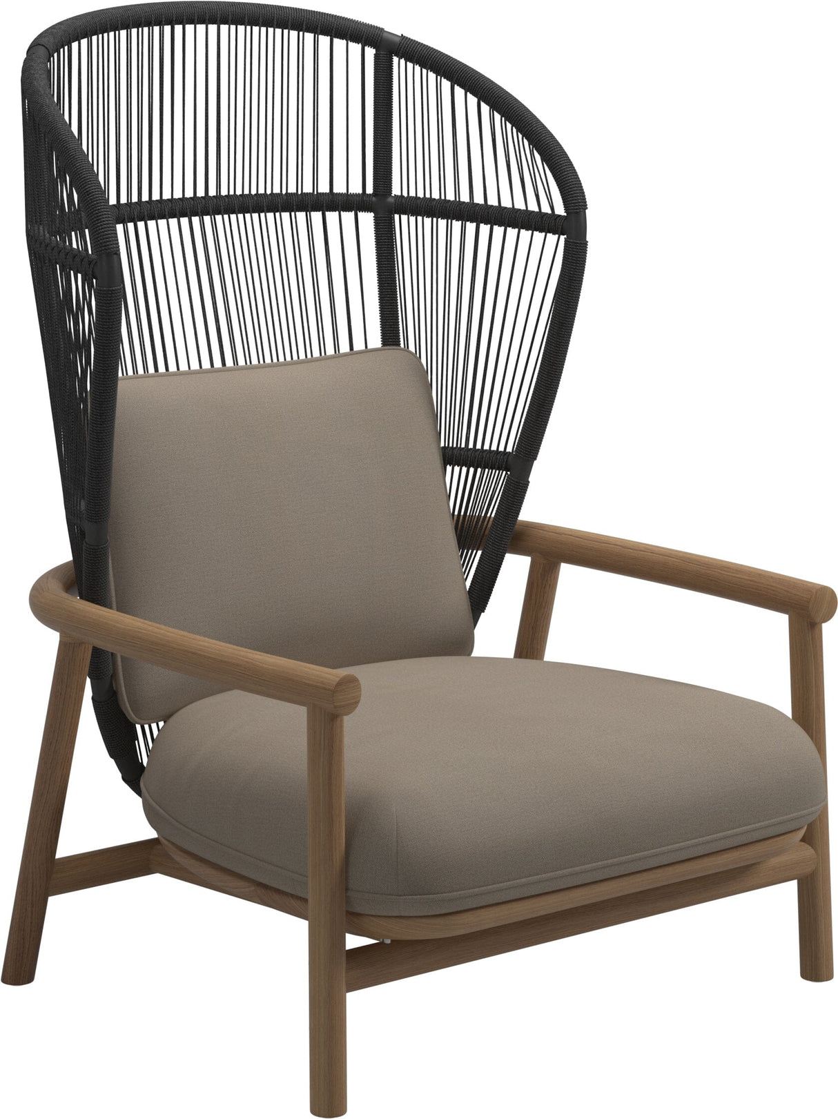 Gloster Fern High Back Fauteuil club - Lounge Chair Haut dossier Meteor / Raven Grade B (WR) Blend Sand 0147