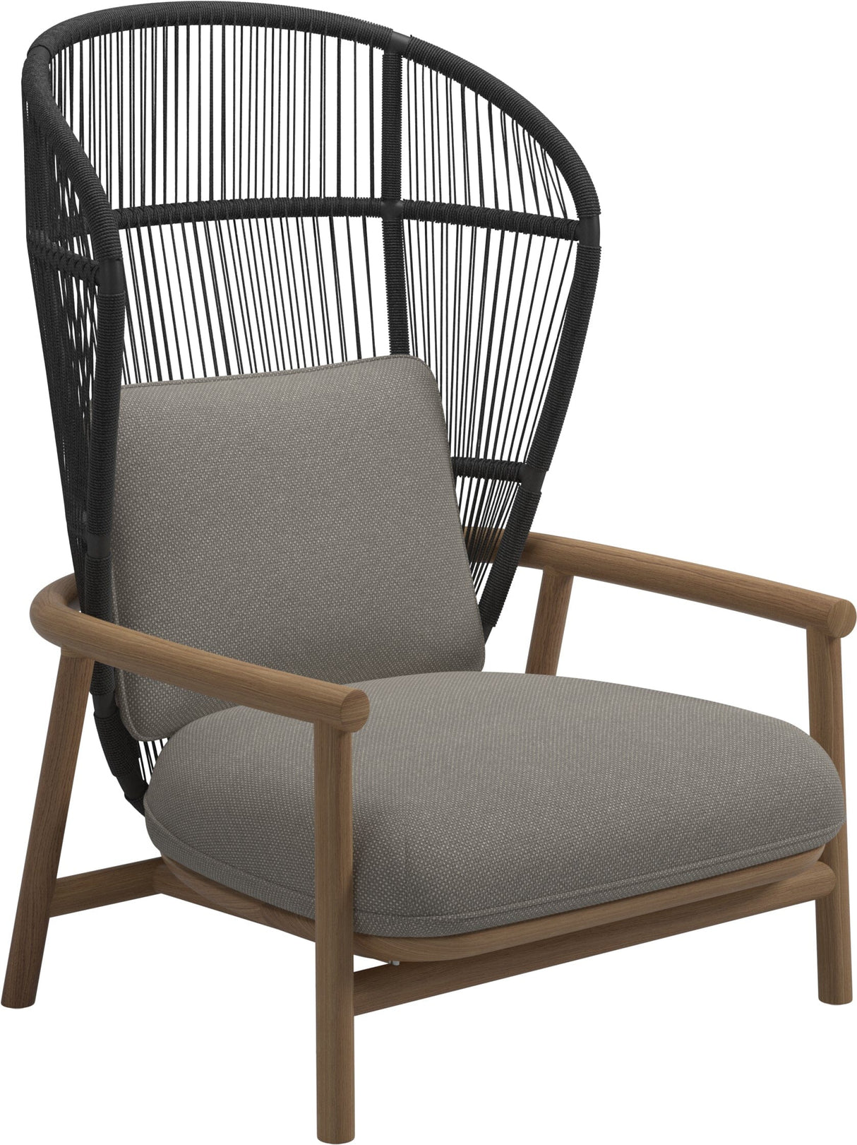 Gloster Fern High Back Fauteuil club - Lounge Chair Haut dossier Meteor / Raven Grade C (OP) Robben Grey 0085