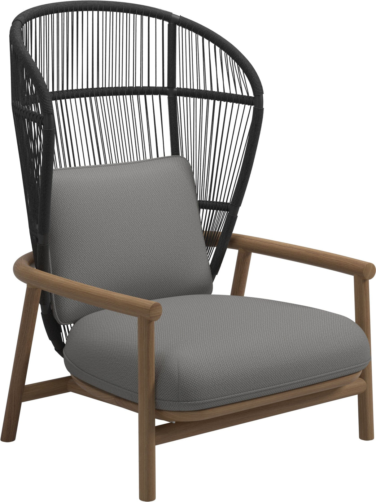 Gloster Fern High Back Fauteuil club - Lounge Chair Haut dossier Meteor / Raven Grade D (ST) Dot Putty 0156