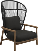 Gloster Fern High Back Fauteuil club - Lounge Chair Haut dossier Meteor / Raven Grade D (ST) Ravel Sable 0120 
