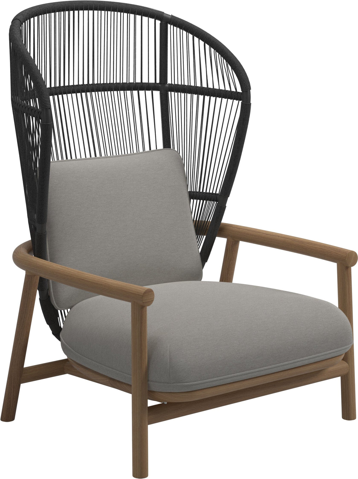 Gloster Fern High Back Fauteuil club - Lounge Chair Haut dossier Meteor / Raven Grade D (ST) Tuck Malt 0122