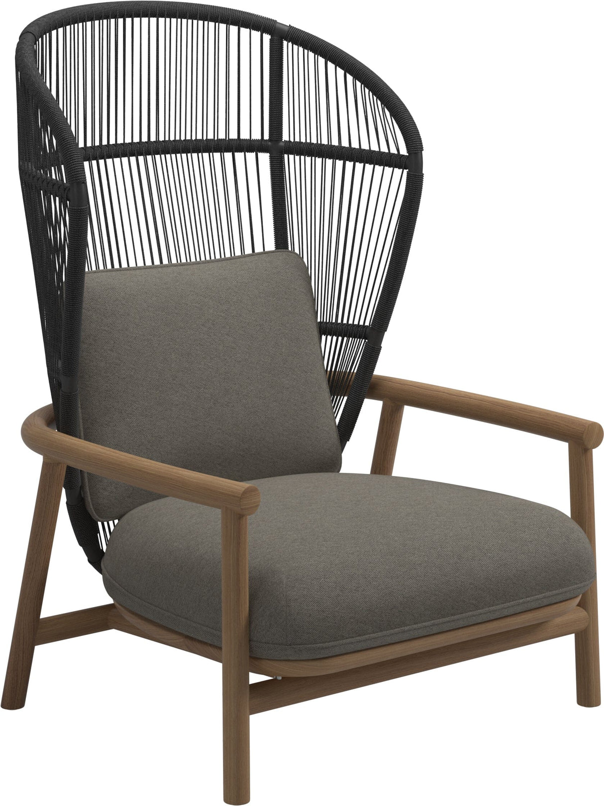 Gloster Fern High Back Fauteuil club - Lounge Chair Haut dossier Meteor / Raven Grade D (ST) Tuck Truflfle 0124