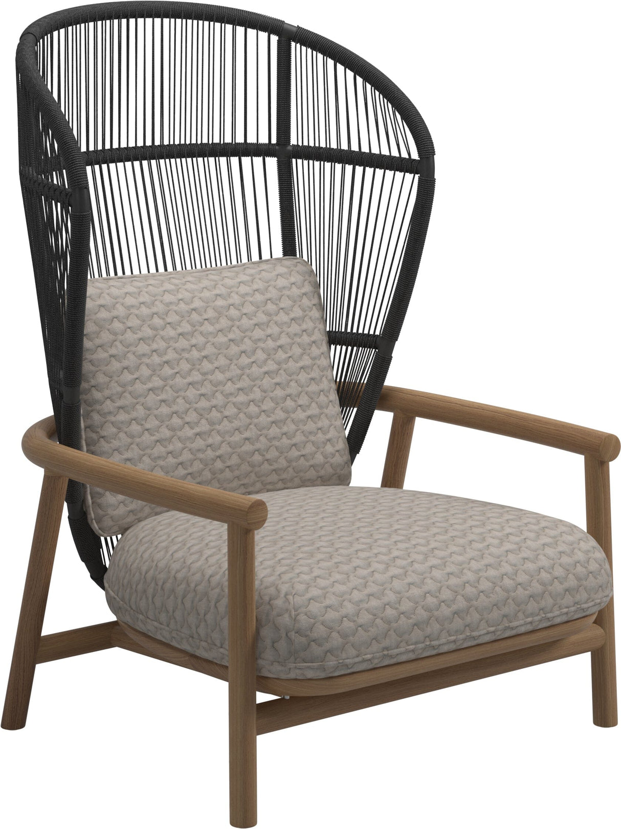 Gloster Fern High Back Fauteuil club - Lounge Chair Haut dossier Meteor / Raven Grade D (ST) Wave Buff 0125