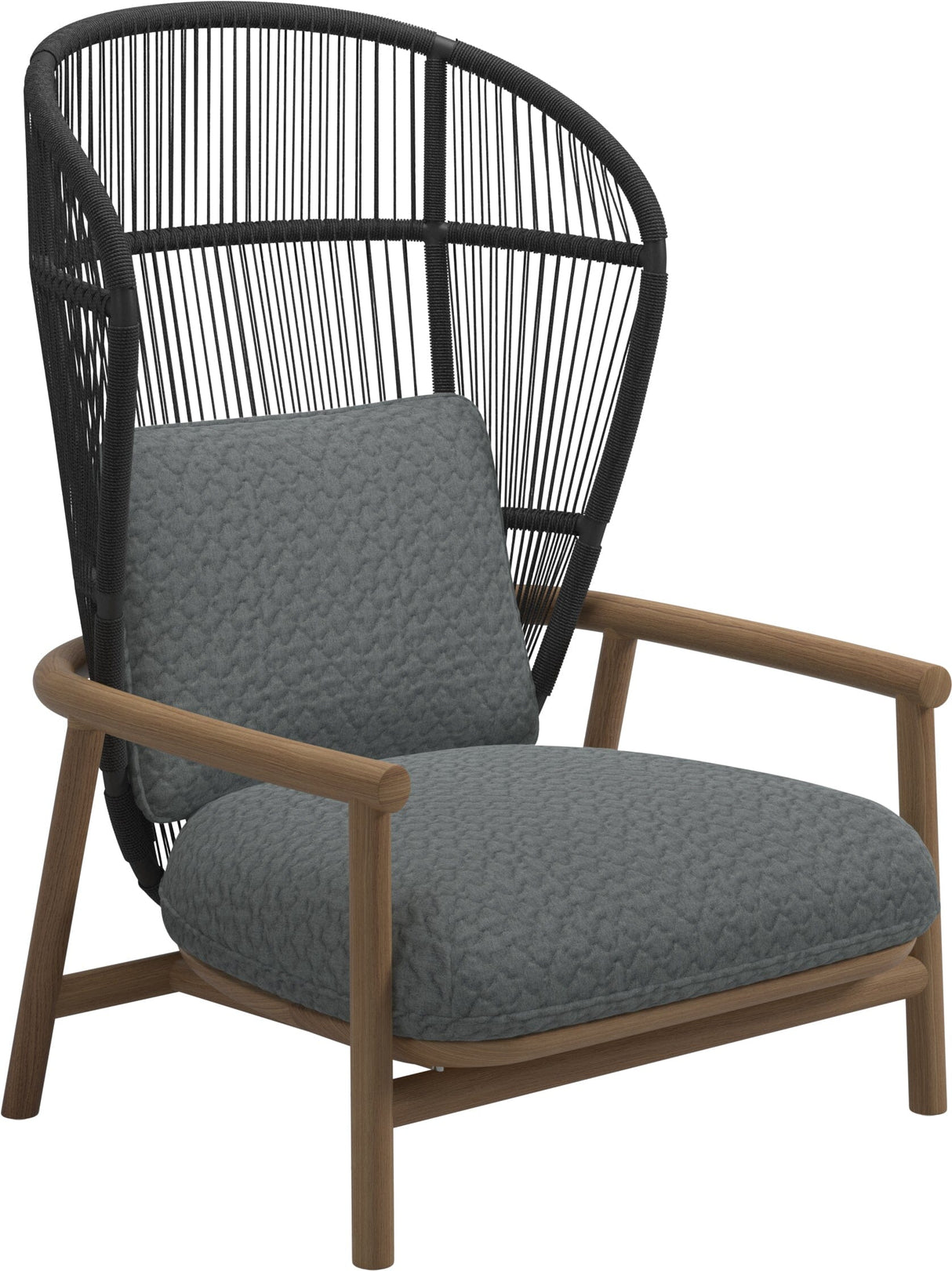 Gloster Fern High Back Fauteuil club - Lounge Chair Haut dossier Meteor / Raven Grade D (ST) Wave Gravel 0159