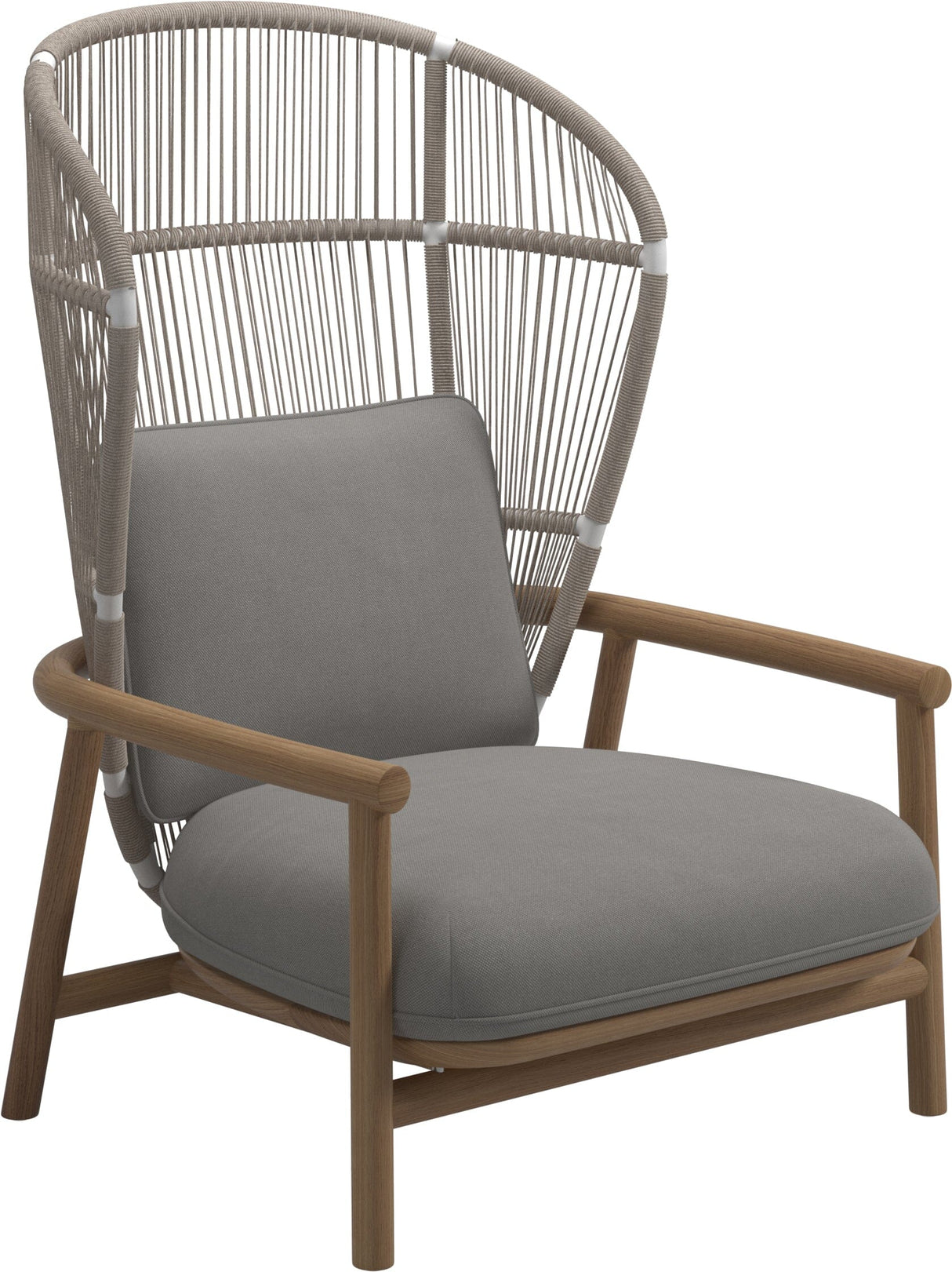 Gloster Fern High Back Fauteuil club - Lounge Chair Haut dossier White / Dune Grade B (OP) Fife Canvas Grey 0032