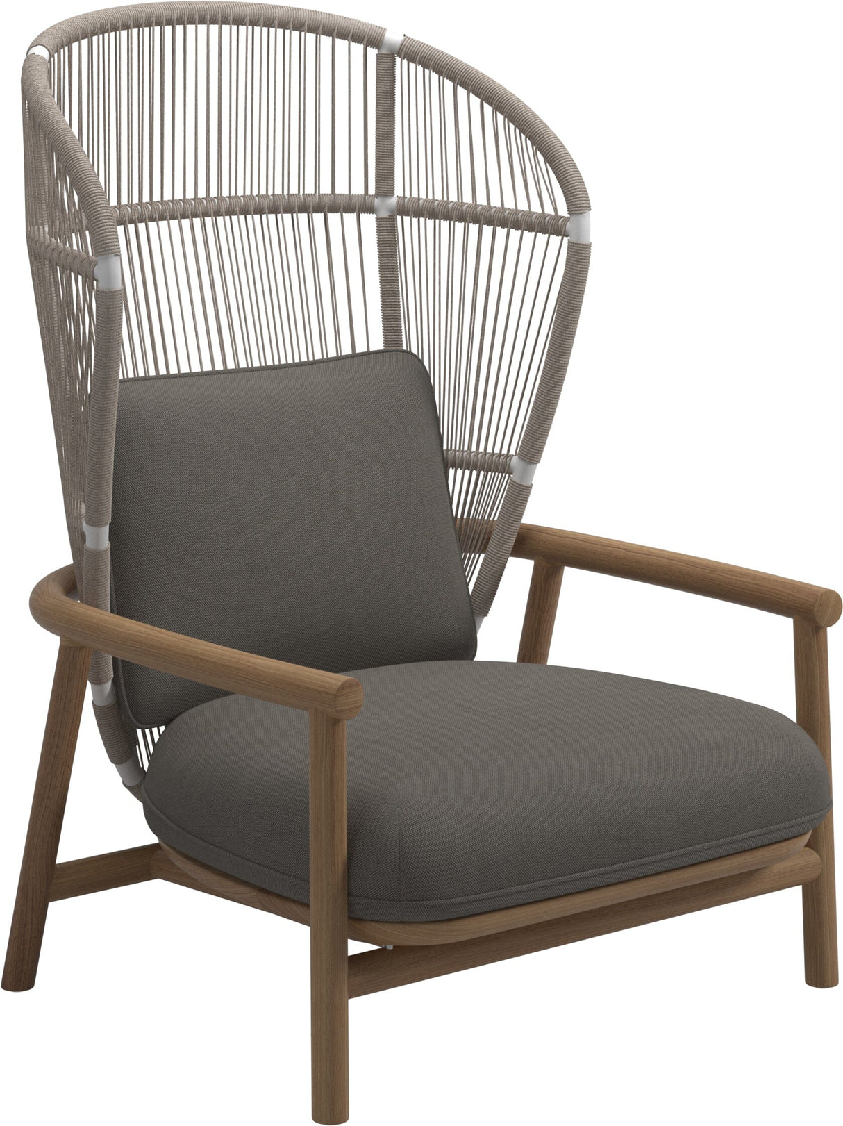 Gloster Fern High Back Fauteuil club - Lounge Chair Haut dossier White / Dune Grade B (OP) Fife Nickel 0039