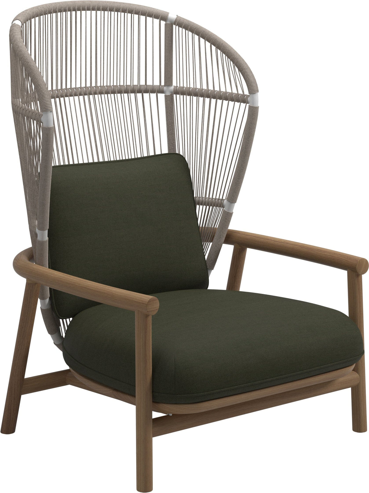 Gloster Fern High Back Fauteuil club - Lounge Chair Haut dossier White / Dune Grade B (OP) Fife Olive 0041