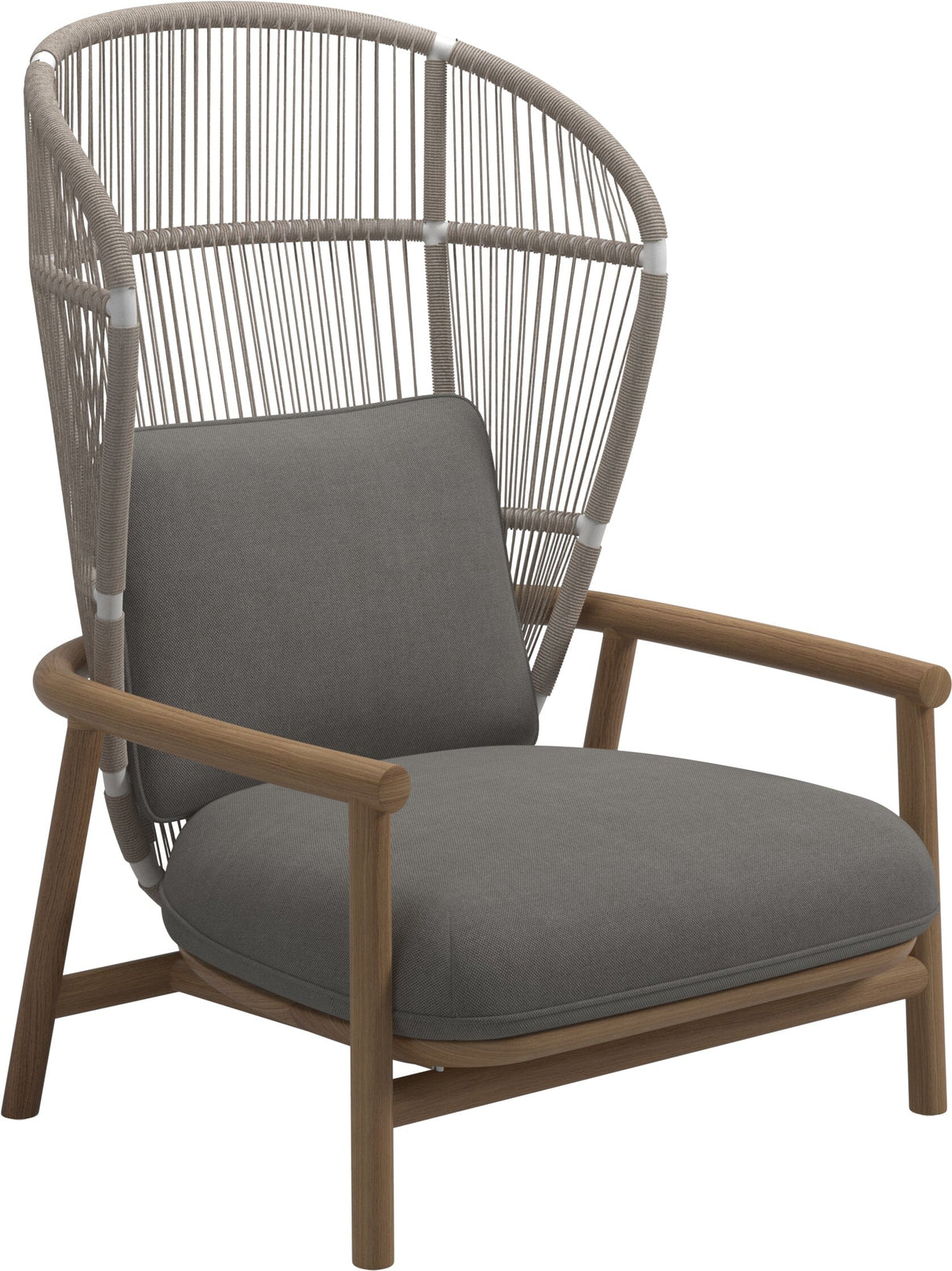 Gloster Fern High Back Fauteuil club - Lounge Chair Haut dossier White / Dune Grade B (OP) Fife Rainy Grey 0044