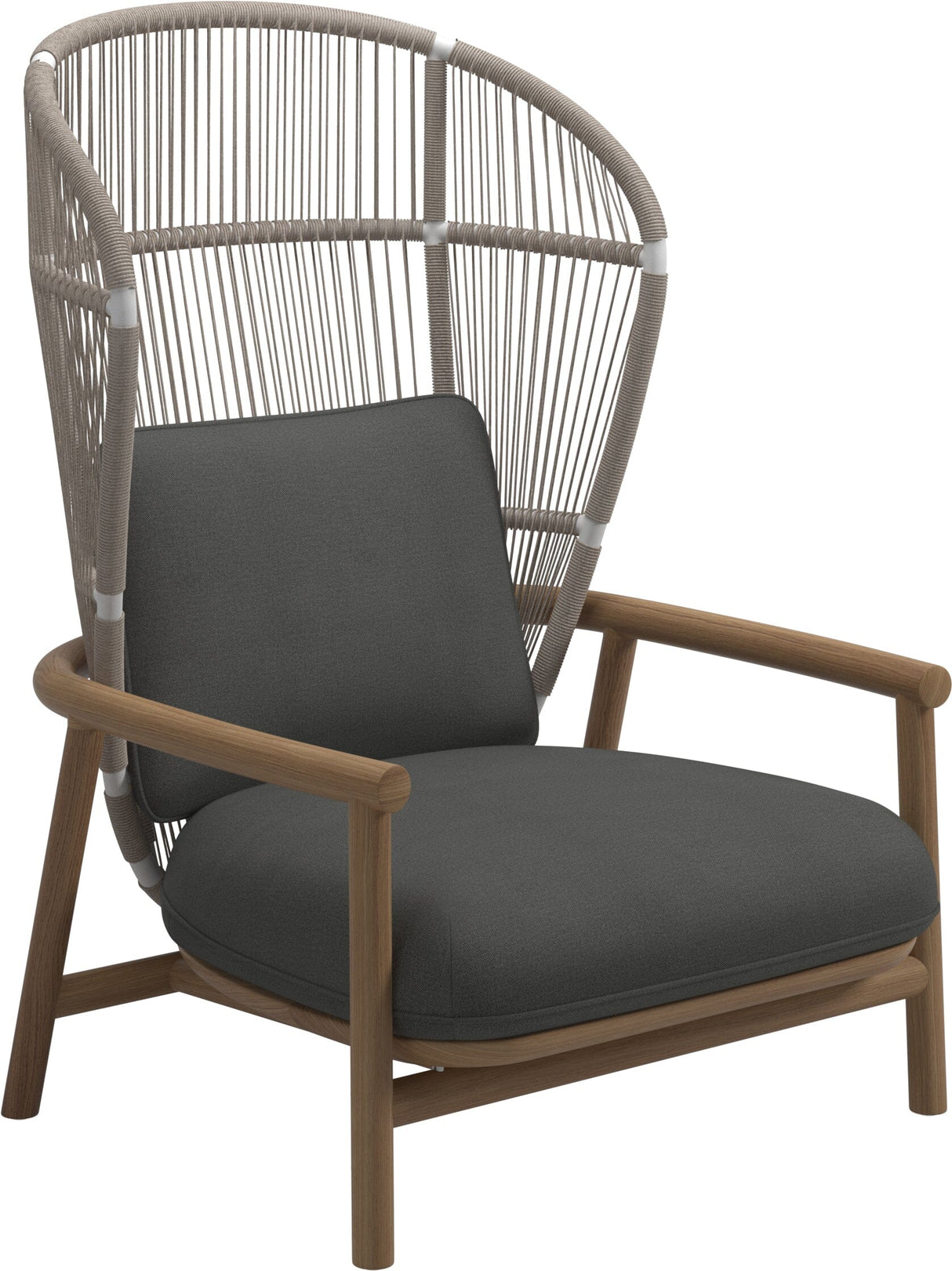 Gloster Fern High Back Fauteuil club - Lounge Chair Haut dossier White / Dune Grade B (WR) Blend Coal 0144
