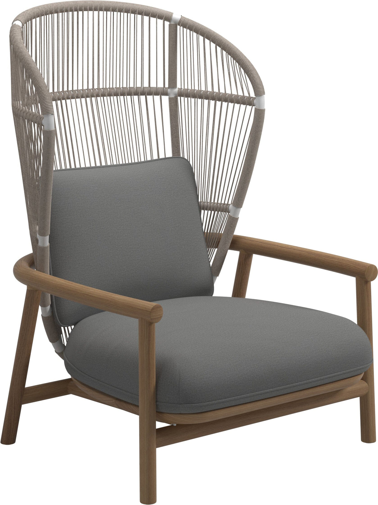 Gloster Fern High Back Fauteuil club - Lounge Chair Haut dossier White / Dune Grade B (WR) Blend Fog 0145